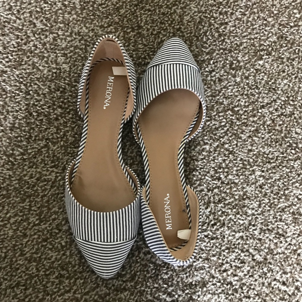 Target Merona Stripe D’orsay Flats- Size 6
